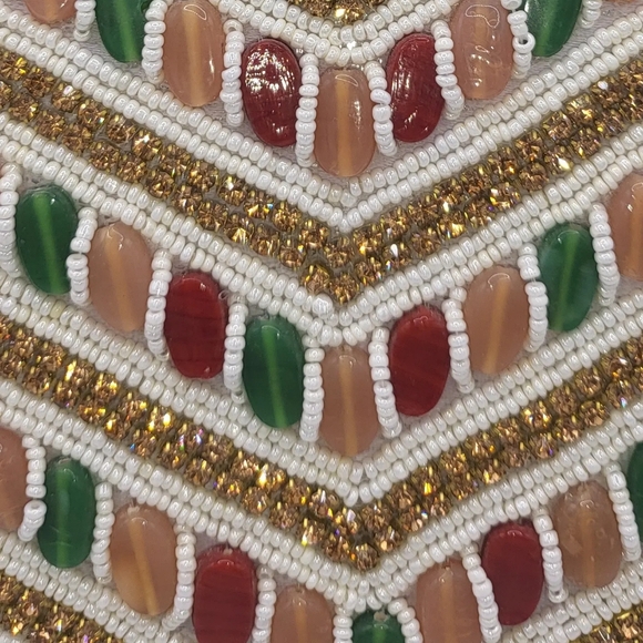 Jeweled Velvet Clutch Color: Brown - Picture 2 of 2